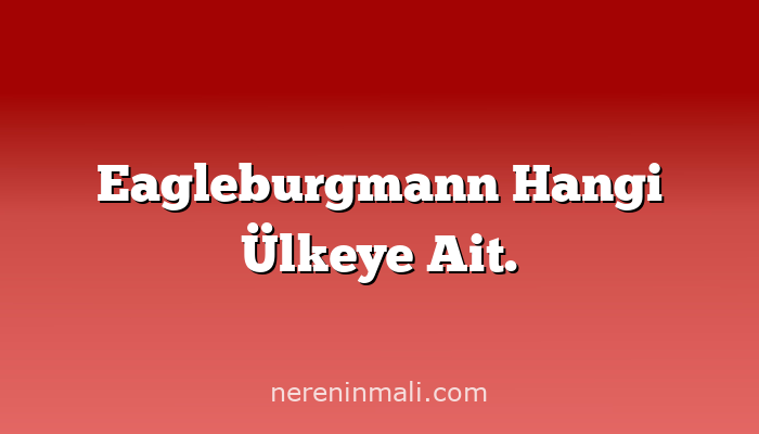 Eagleburgmann Hangi Ülkeye Ait.