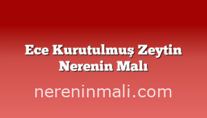 Ece Kurutulmuş Zeytin Nerenin Malı