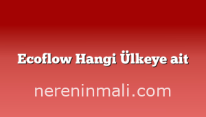 Ecoflow Hangi Ülkeye ait