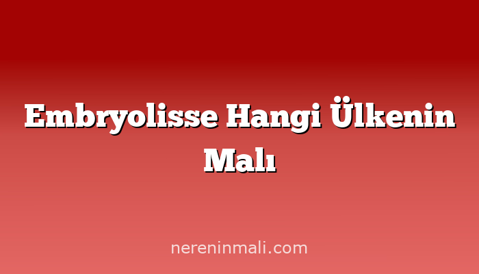 Embryolisse Hangi Ülkenin Malı