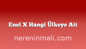 Enel X Hangi Ülkeye Ait