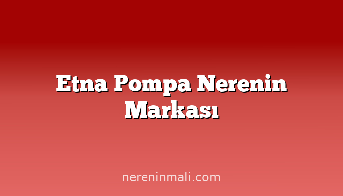 Etna Pompa Nerenin Markası