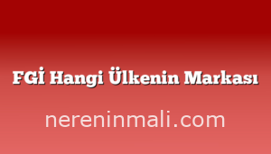 FGİ Hangi Ülkenin Markası