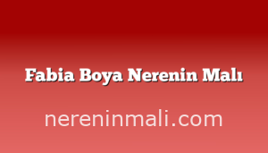 Fabia Boya Nerenin Malı