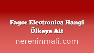 Fagor Electronica Hangi Ülkeye Ait