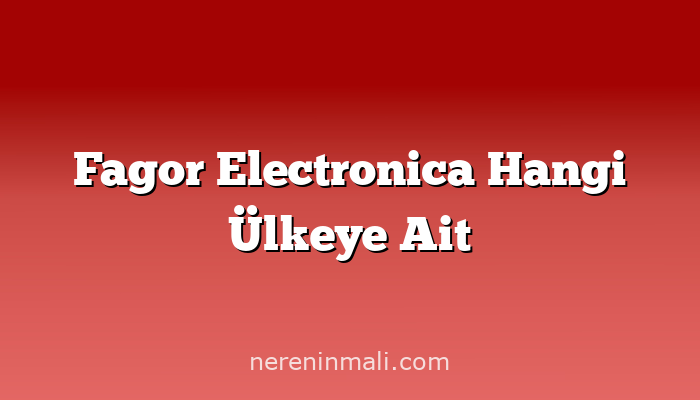 Fagor Electronica Hangi Ülkeye Ait