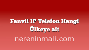 Fanvil IP Telefon Hangi Ülkeye ait