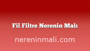 Fil Filtre Nerenin Malı