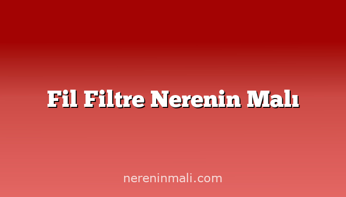 Fil Filtre Nerenin Malı