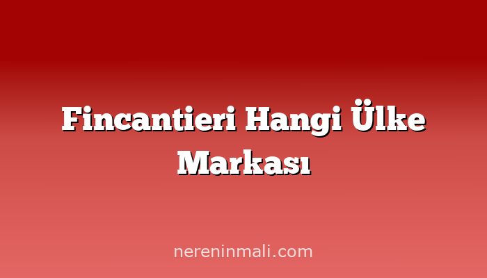 Fincantieri Hangi Ülke Markası