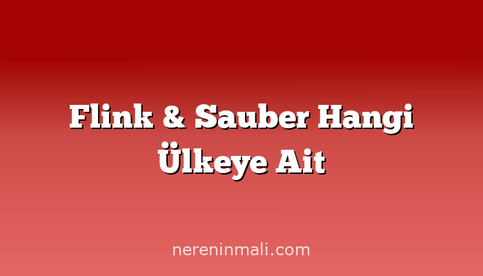 Flink & Sauber Hangi Ülkeye Ait