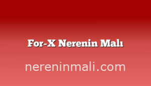 For-X Nerenin Malı