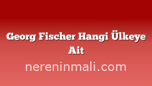 Georg Fischer Hangi Ülkeye Ait