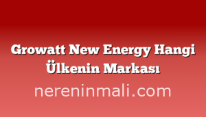 Growatt New Energy Hangi Ülkenin Markası