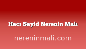 Hacı Sayid Nerenin Malı