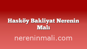 Hasköy Bakliyat Nerenin Malı