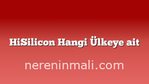 HiSilicon Hangi Ülkeye ait