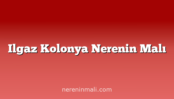 Ilgaz Kolonya Nerenin Malı