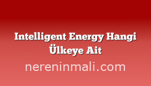 Intelligent Energy Hangi Ülkeye Ait