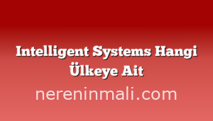 Intelligent Systems Hangi Ülkeye Ait