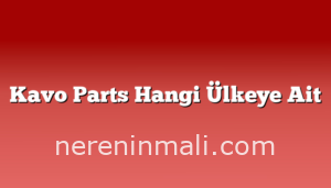 Kavo Parts Hangi Ülkeye Ait