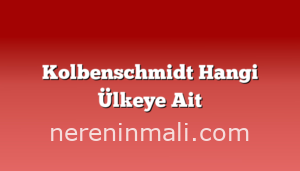 Kolbenschmidt Hangi Ülkeye Ait