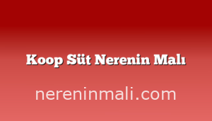 Koop Süt Nerenin Malı