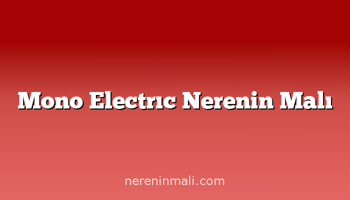 Mono Electrıc Nerenin Malı