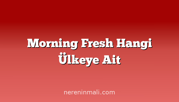 Morning Fresh Hangi Ülkeye Ait