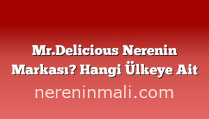 Mr.Delicious Nerenin Markası? Hangi Ülkeye Ait