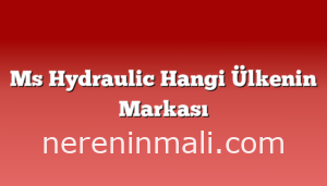 Ms Hydraulic Hangi Ülkenin Markası