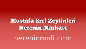 Mustafa Erel Zeytinleri Nerenin Markası