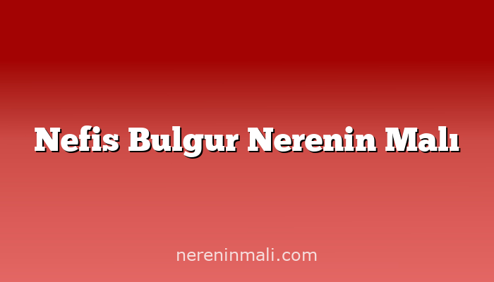 Nefis Bulgur Nerenin Malı