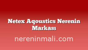 Netex Aqoustics Nerenin Markası