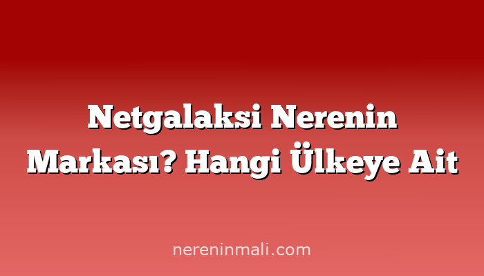 Netgalaksi Nerenin Markası? Hangi Ülkeye Ait