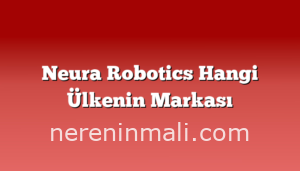 Neura Robotics Hangi Ülkenin Markası