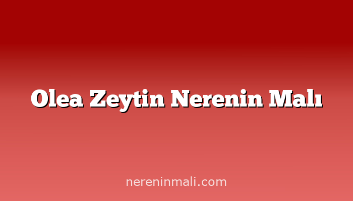 Olea Zeytin Nerenin Malı