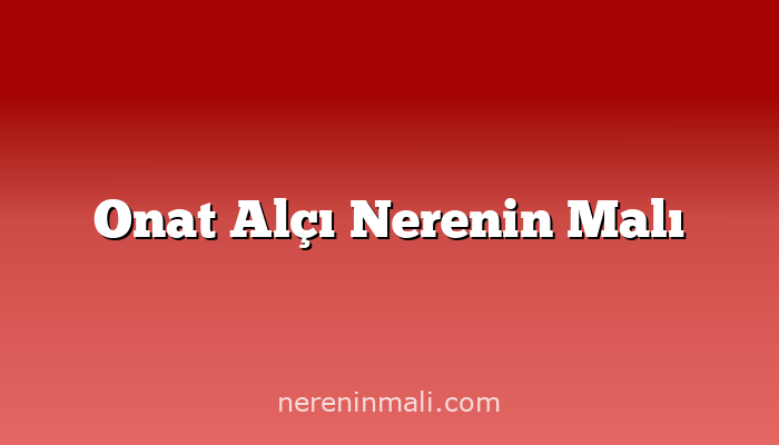 Onat Alçı Nerenin Malı