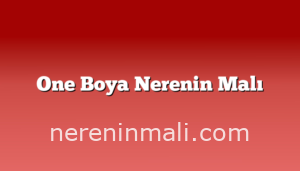 One Boya Nerenin Malı