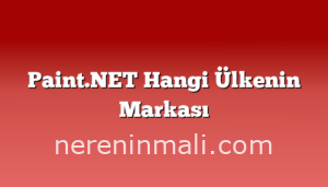 Paint.NET Hangi Ülkenin Markası