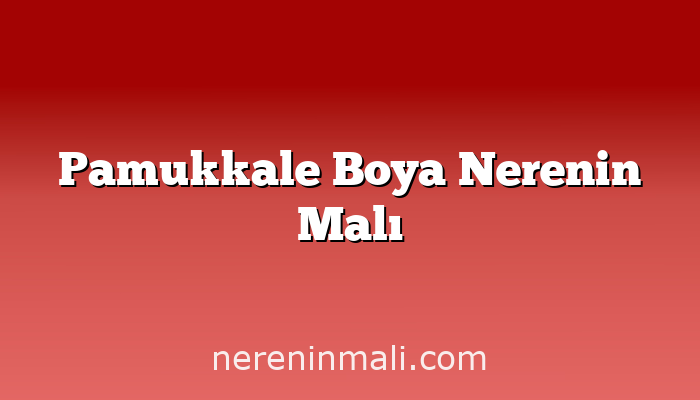 Pamukkale Boya Nerenin Malı