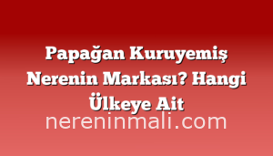 Papağan Kuruyemiş Nerenin Markası? Hangi Ülkeye Ait