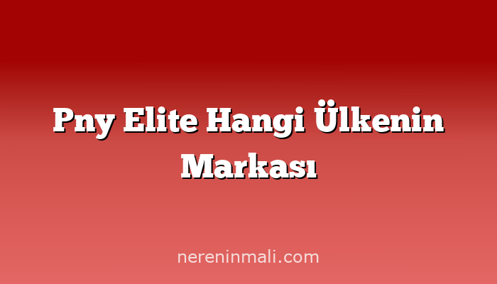 Pny Elite Hangi Ülkenin Markası