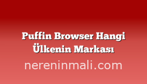 Puffin Browser Hangi Ülkenin Markası