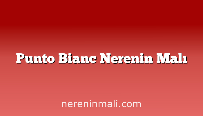 Punto Bianc Nerenin Malı