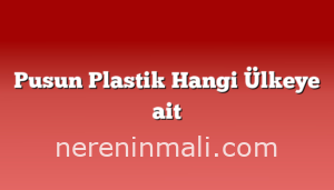 Pusun Plastik Hangi Ülkeye ait