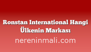 Ronstan International Hangi Ülkenin Markası