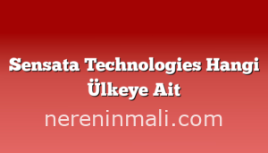 Sensata Technologies Hangi Ülkeye Ait