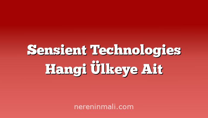 Sensient Technologies Hangi Ülkeye Ait