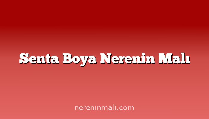 Senta Boya Nerenin Malı